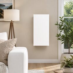 Wall-Mounted White TV Cabinet with 2 Shelves