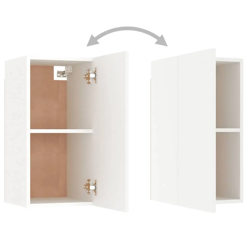 Wall-Mounted TV Cabinet White 2 Shelves Engineered Wood 30.5W x 30H x 60D cm