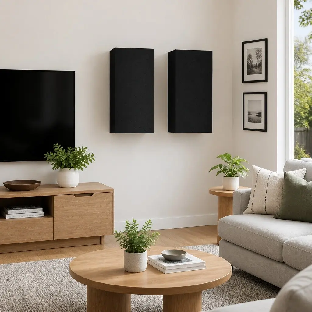 Wall-Mounted TV Cabinet Set 2 Pieces Black Engineered Wood Storage Shelves