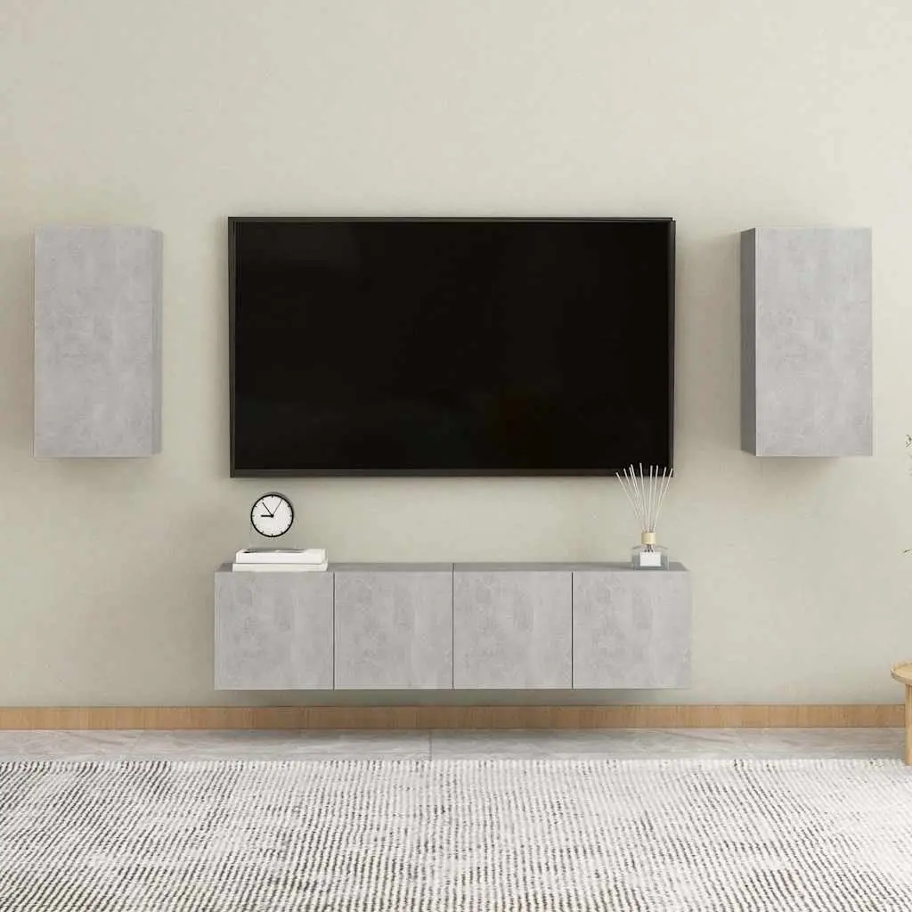 Wall-Mounted TV Cabinet Grey Engineered Wood 30.5W x 30H x 60D cm