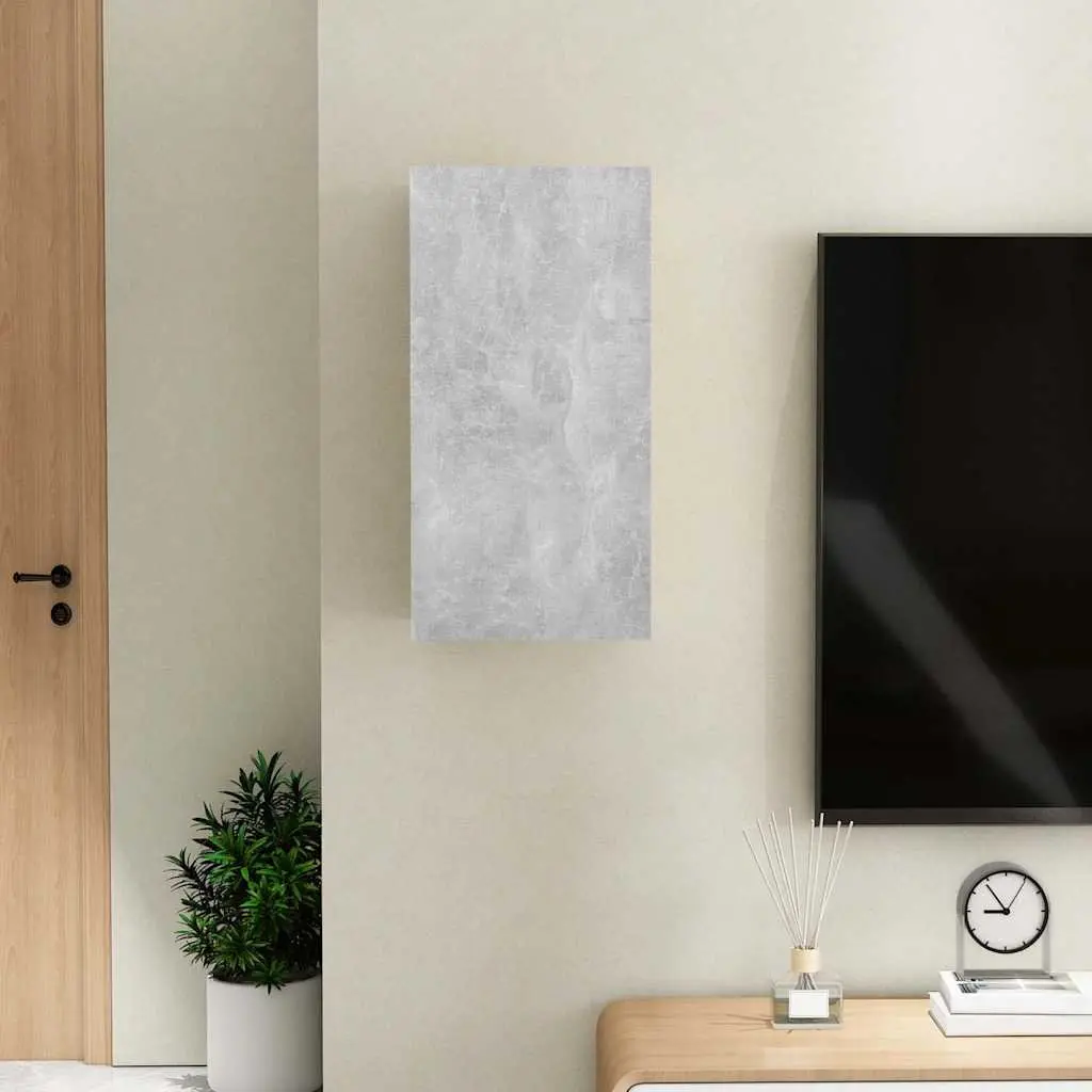 Wall-Mounted TV Cabinet Grey Engineered Wood 30.5W x 30H x 60D cm