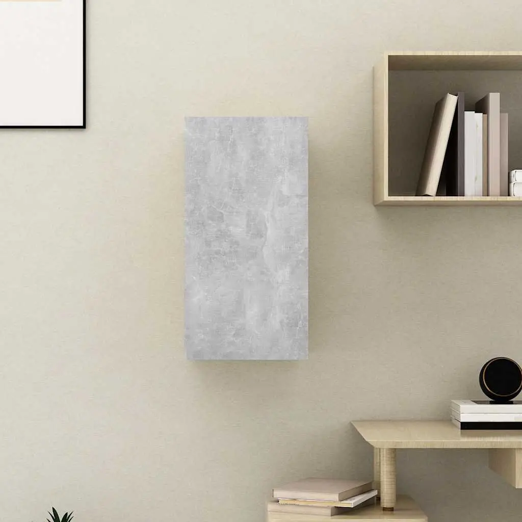 Wall-Mounted TV Cabinet Grey Engineered Wood 30.5W x 30H x 60D cm