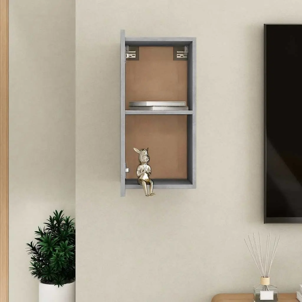 Wall-Mounted TV Cabinet Grey Engineered Wood 30.5W x 30H x 60D cm