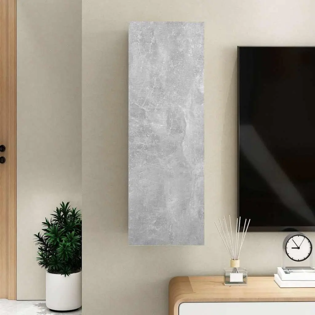 Grey Engineered Wood Wall-Mounted TV Cabinet 30.5x30x90 cm Shelves Storage