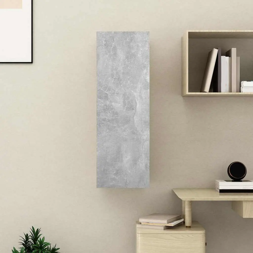 Grey Engineered Wood Wall-Mounted TV Cabinet 30.5x30x90 cm Shelves Storage