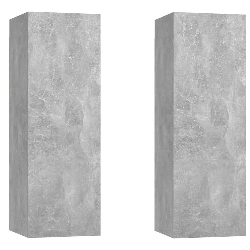 Grey Wall-Mounted TV Cabinet Set for Living Room