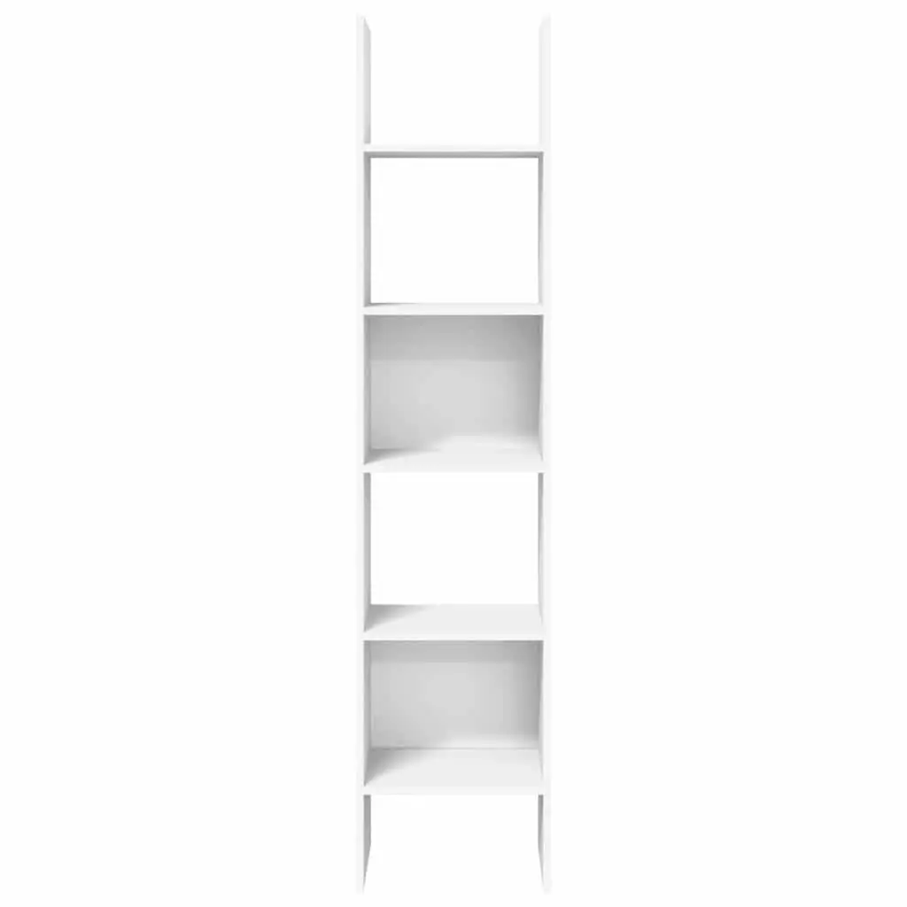White Engineered Wood Book Cabinet with 5 Compartments