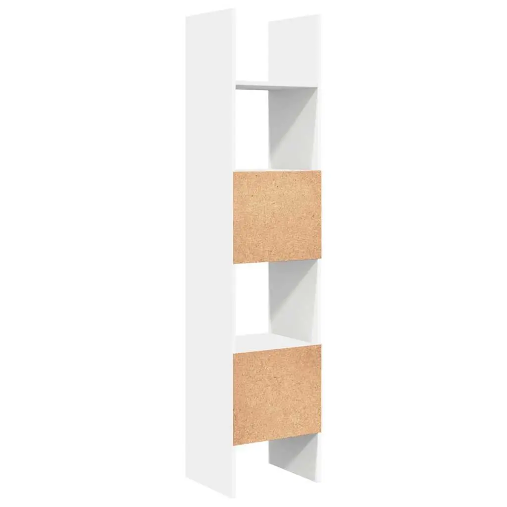 White Engineered Wood Book Cabinet with 5 Compartments