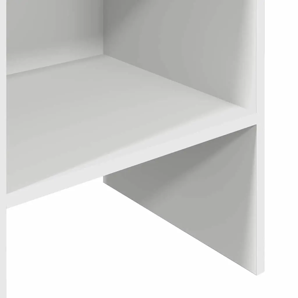 White Engineered Wood Book Cabinet with 5 Compartments