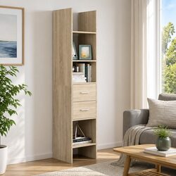 Stylish Book Cabinet 40x35x180cm Engineered Wood Storage Unit