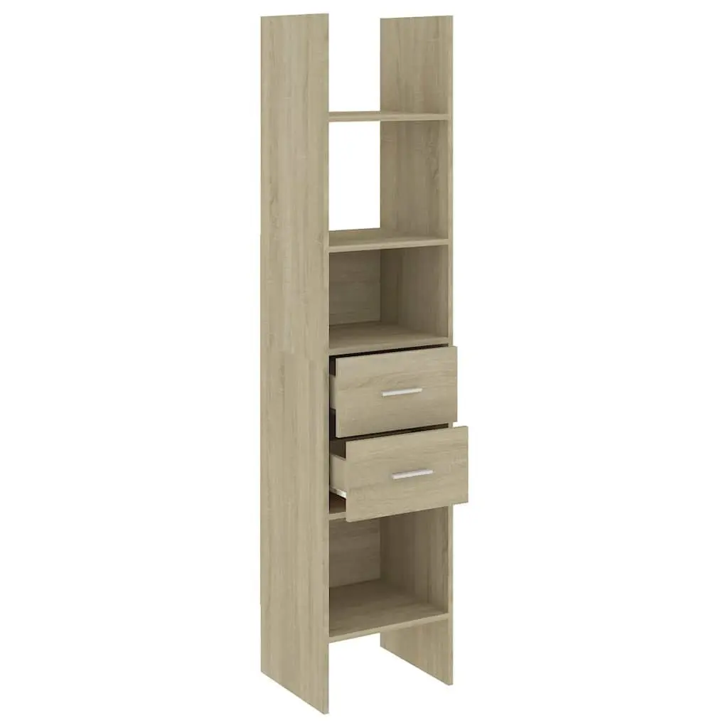 Book Cabinet Brown 40x35x180cm Engineered Wood Storage Shelving Unit with Drawers