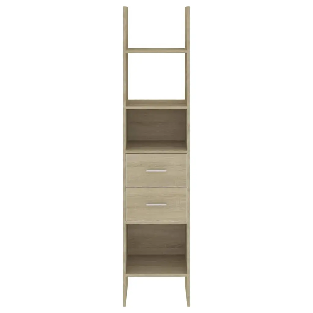 Book Cabinet Brown 40x35x180cm Engineered Wood Storage Shelving Unit with Drawers