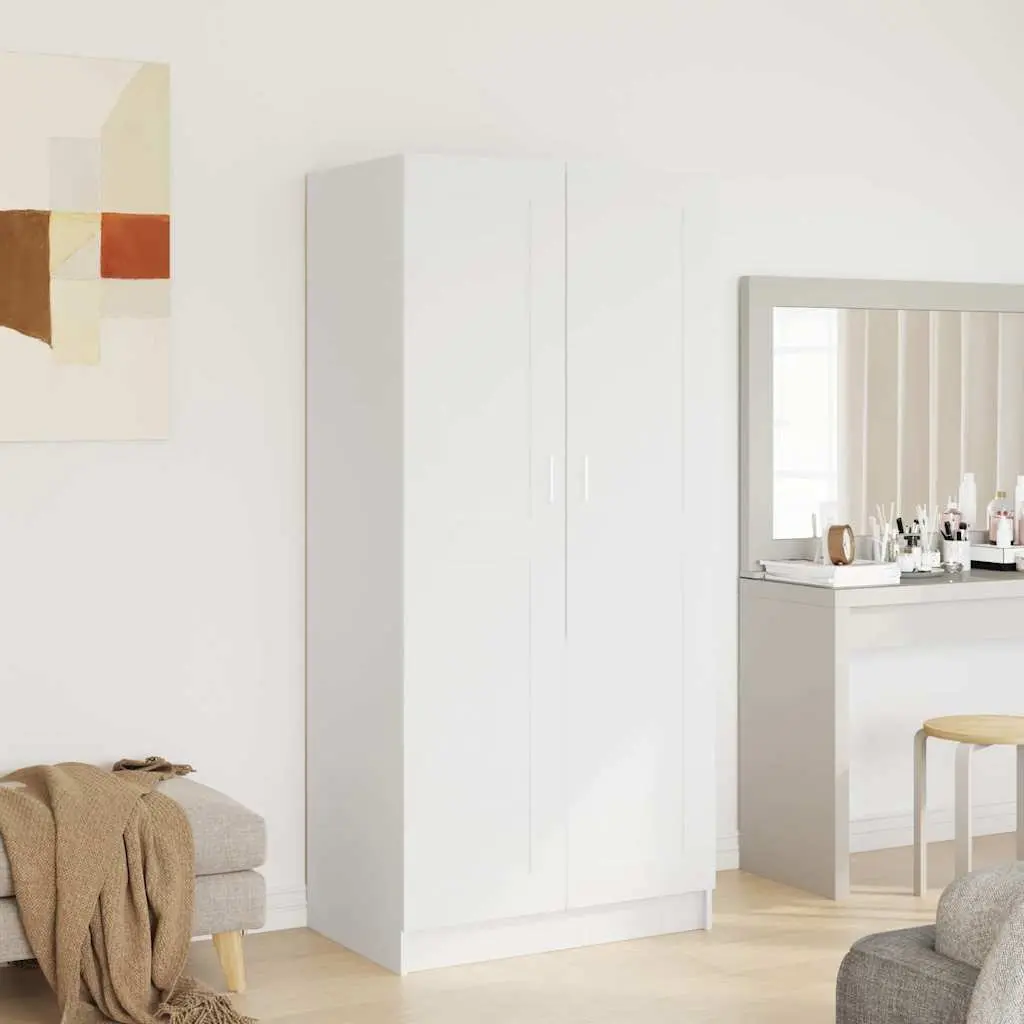 White Wardrobe Cabinet Storage Cupboard Clothing Organizer Bedroom Furniture