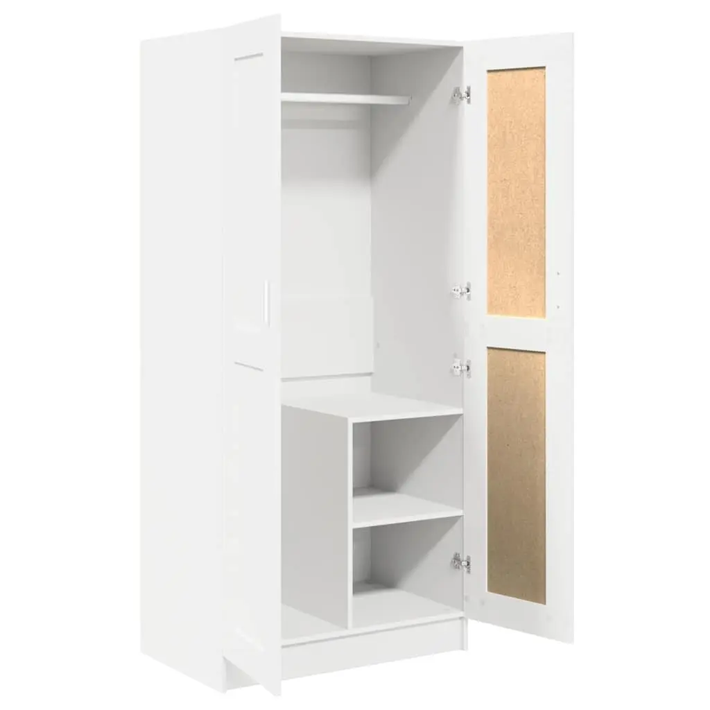 White Wardrobe Cabinet Storage Cupboard Clothing Organizer Bedroom Furniture