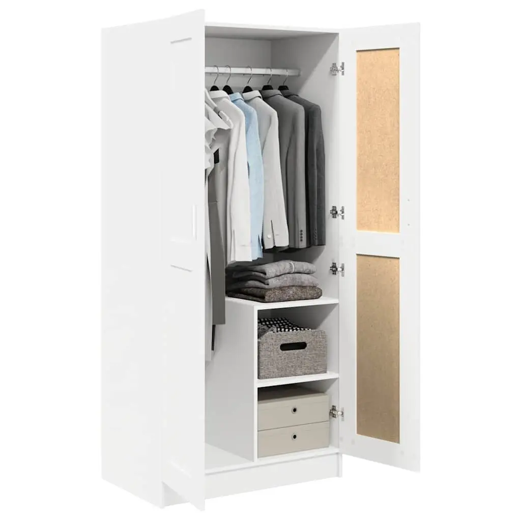 White Wardrobe Cabinet Storage Cupboard Clothing Organizer Bedroom Furniture