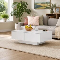 Warm White Coffee Table for Living Rooms