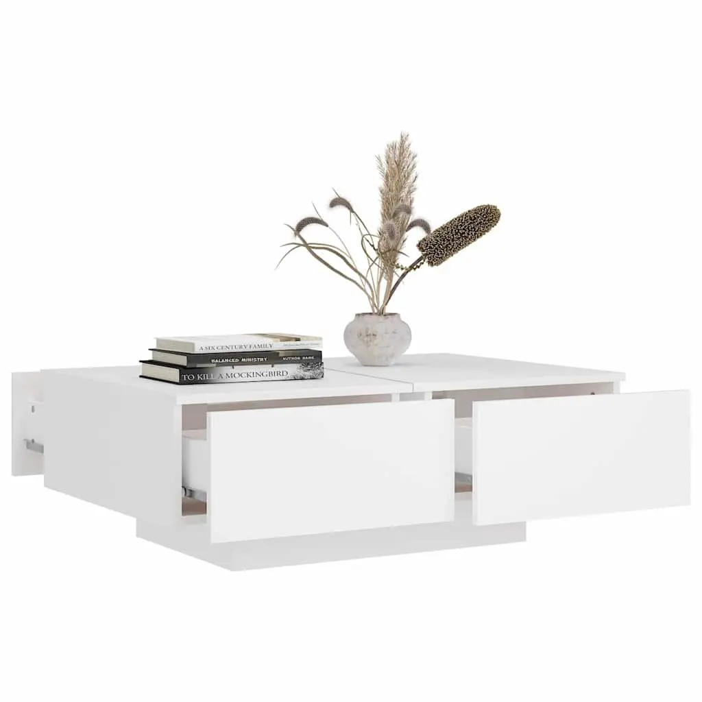 Coffee Table White Accent Living Room Furniture Engineered Wood 90x60x31cm
