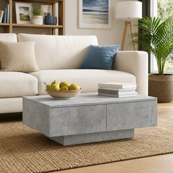 Grey Coffee Table 90x60x31 cm Engineered Wood Accent Table