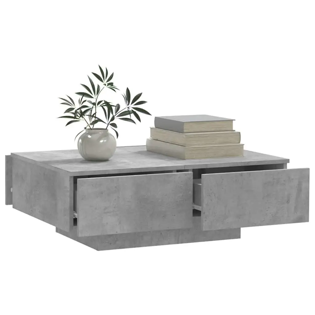 Grey Coffee Table 90x60x31 cm Engineered Wood Accent Table