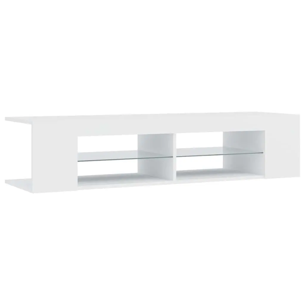 TV Cabinet Modern White 135x39x30cm with RGB LED Lights