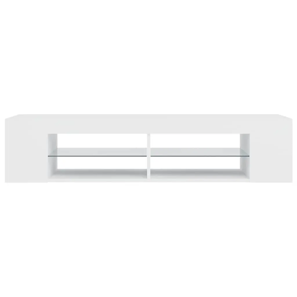 TV Cabinet Modern White 135x39x30cm with RGB LED Lights