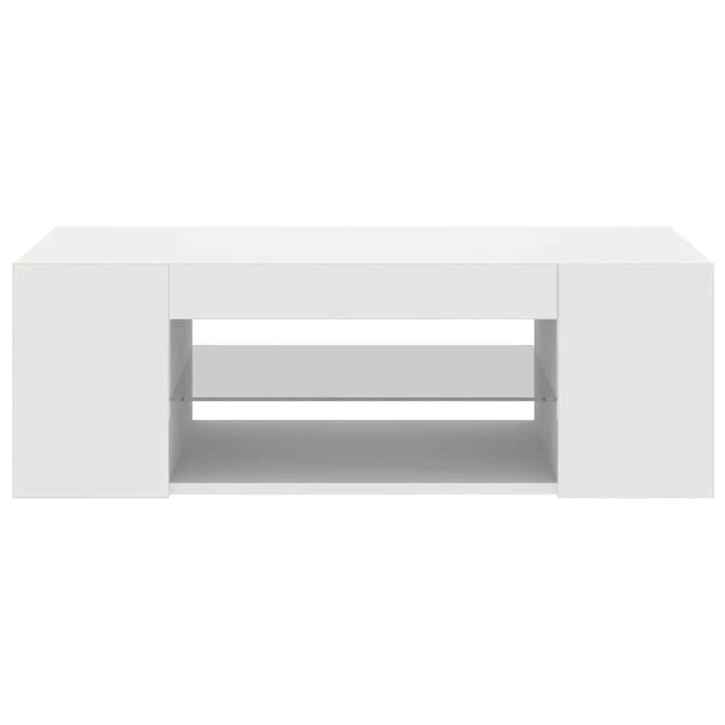 White TV Cabinet with RGB LED Lights