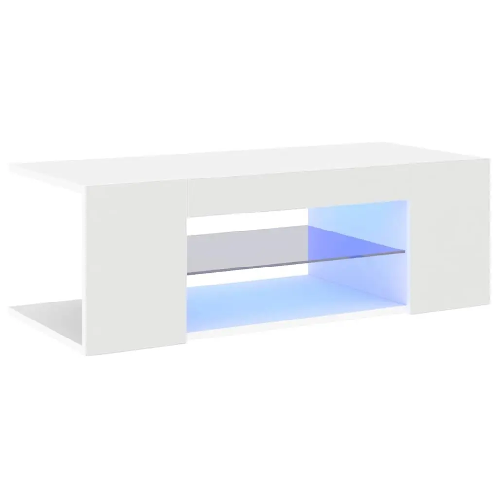 White TV Cabinet with RGB LED Lights