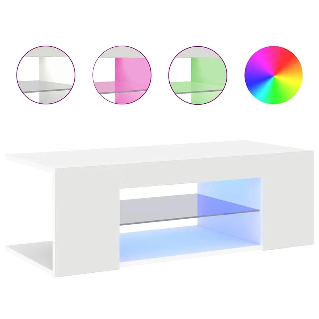 White TV Cabinet with RGB LED Lights