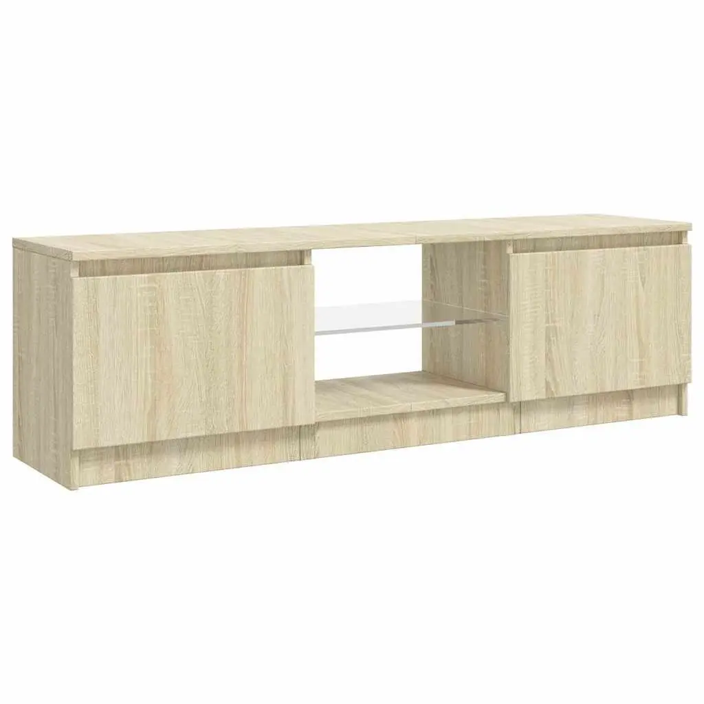 TV Cabinet Brown RGB LED Lights Storage Unit Media Entertainment 120 x 30 x 36 cm