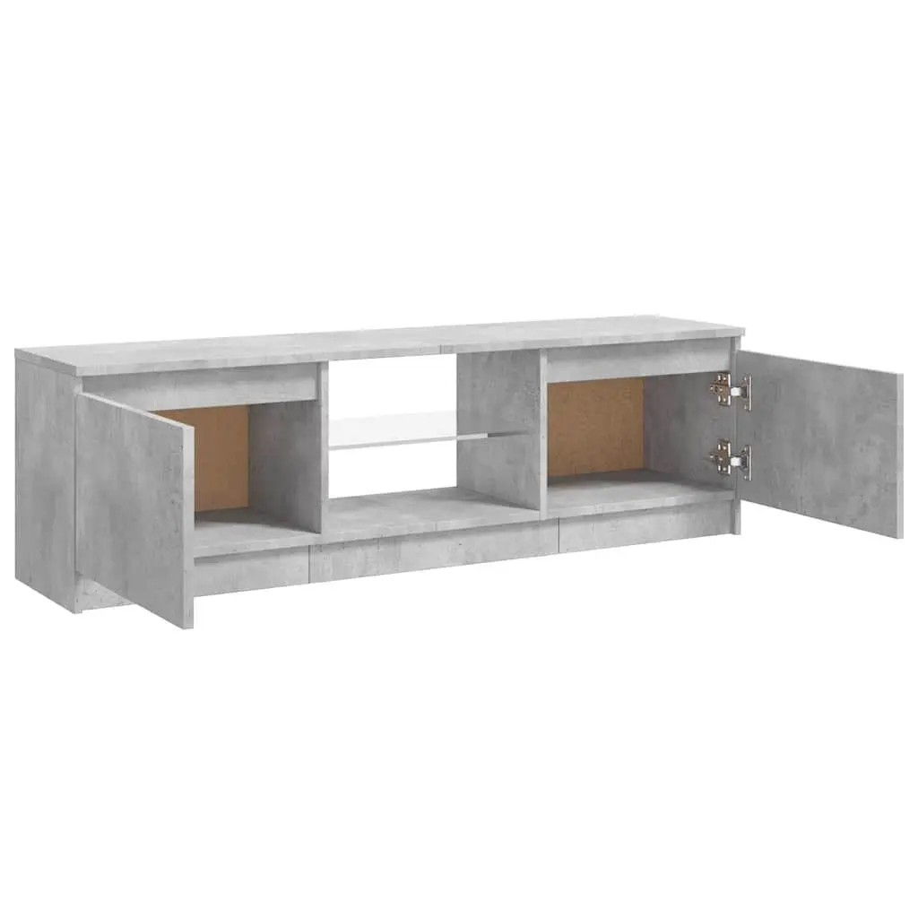 Grey Modern TV Cabinet with LED Lights for Living Room