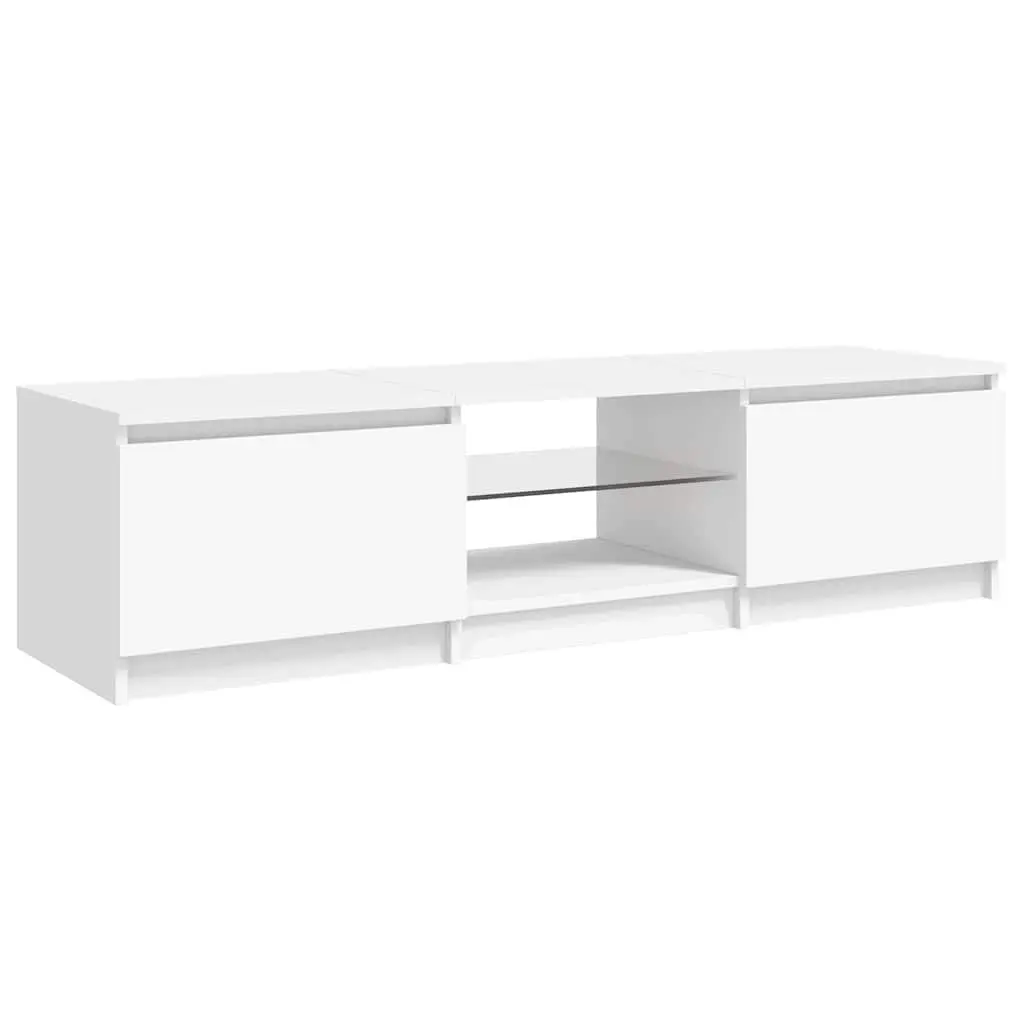 White TV Cabinet with LED Lighting 140x40x36cm