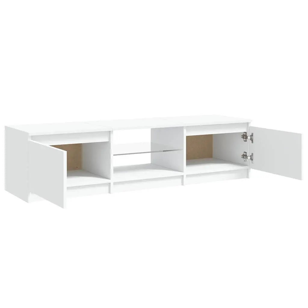 White TV Cabinet with LED Lighting 140x40x36cm