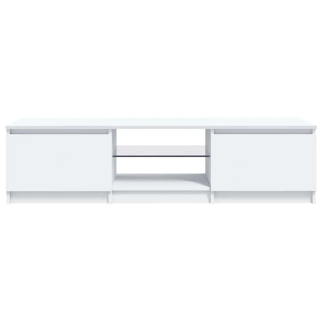 White TV Cabinet with LED Lighting 140x40x36cm