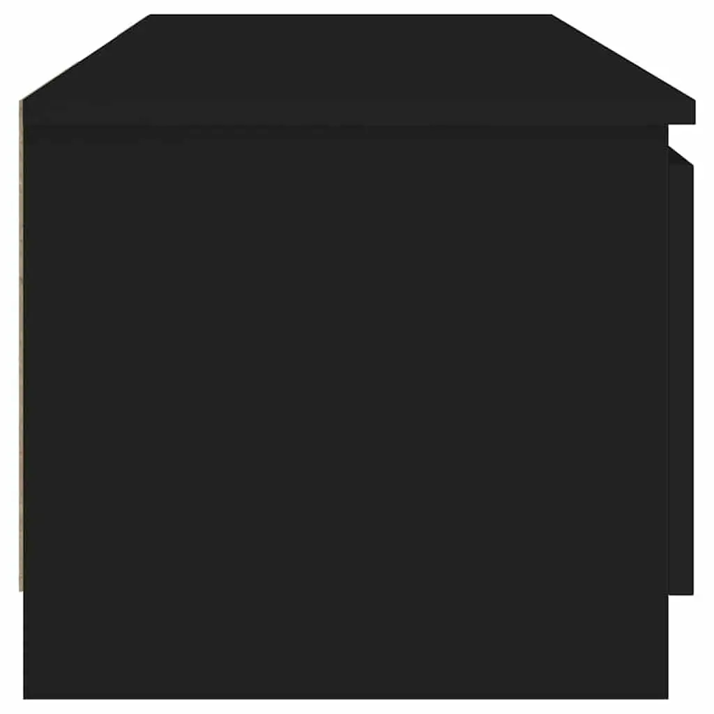 TV Cabinet with RGB LED Lights Black Entertainment Unit Storage Organiser