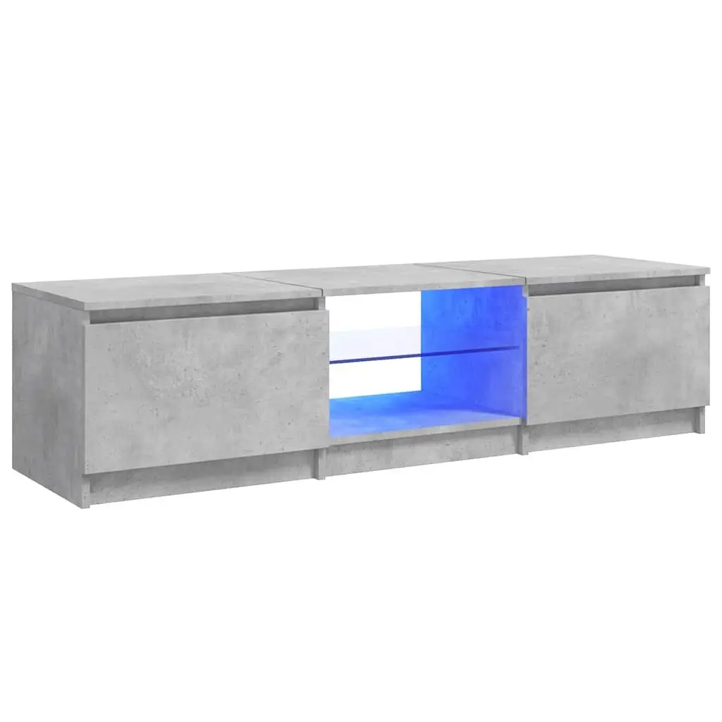 Grey TV Cabinet with LED Lighting