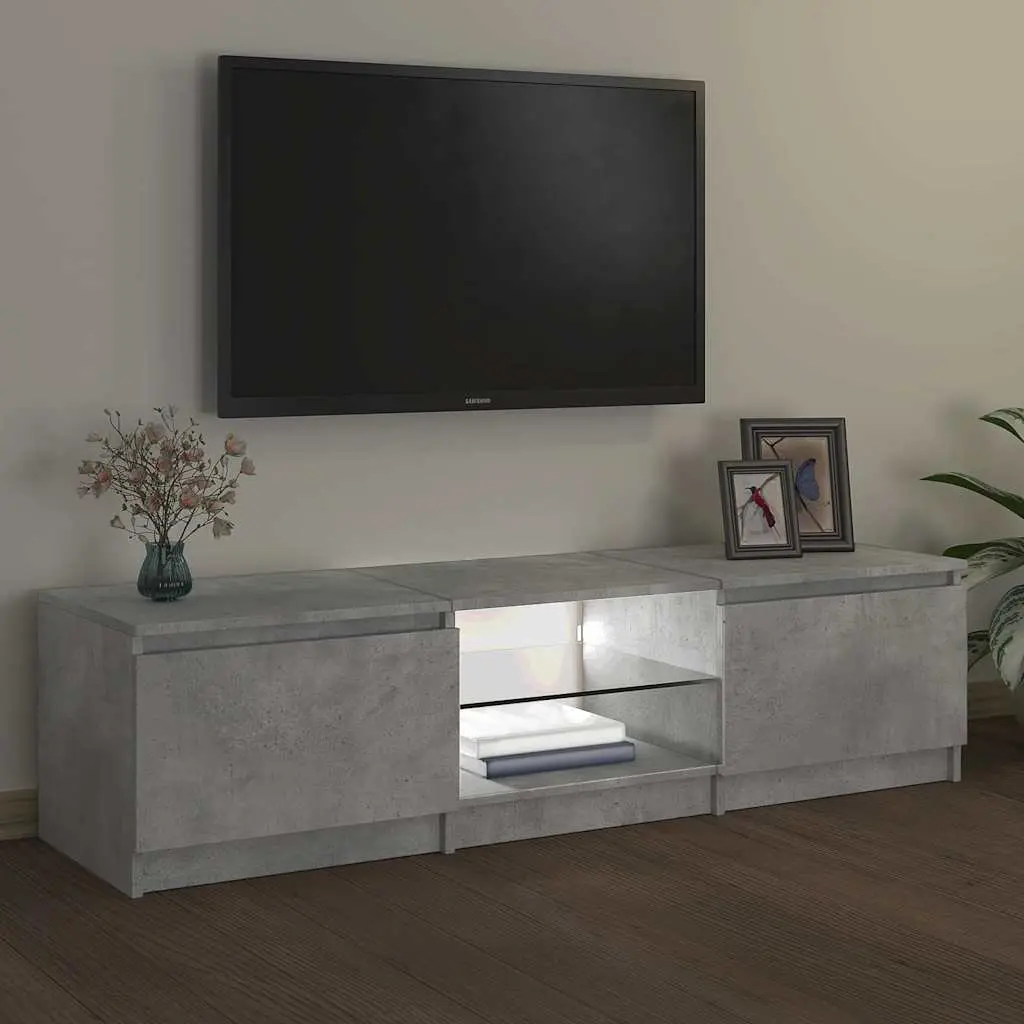 Grey TV Cabinet with LED Lighting