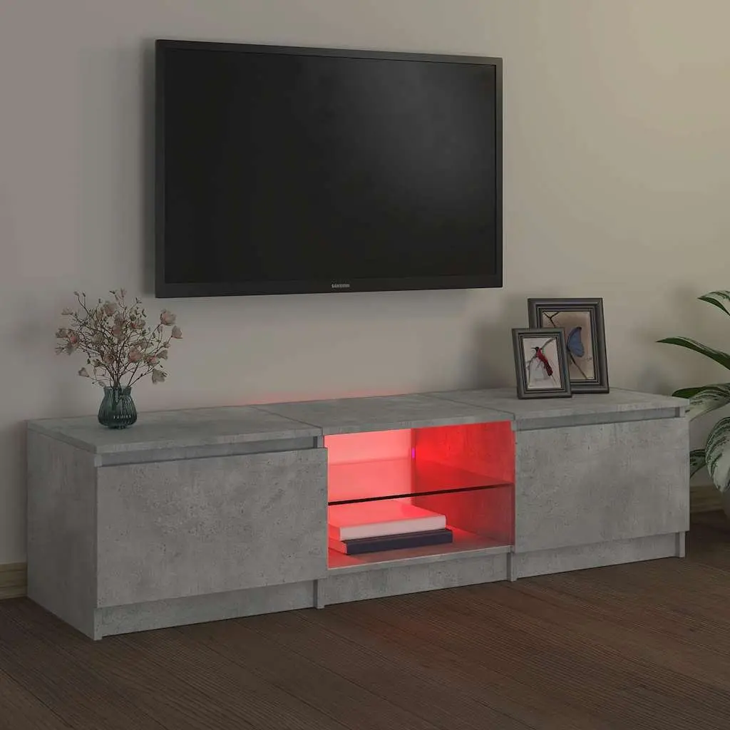 Grey TV Cabinet with LED Lighting