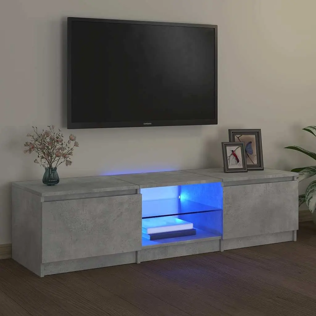 Grey TV Cabinet with LED Lighting