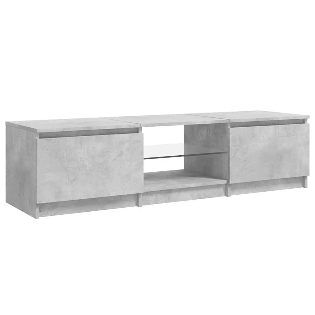 Grey TV Cabinet with LED Lighting