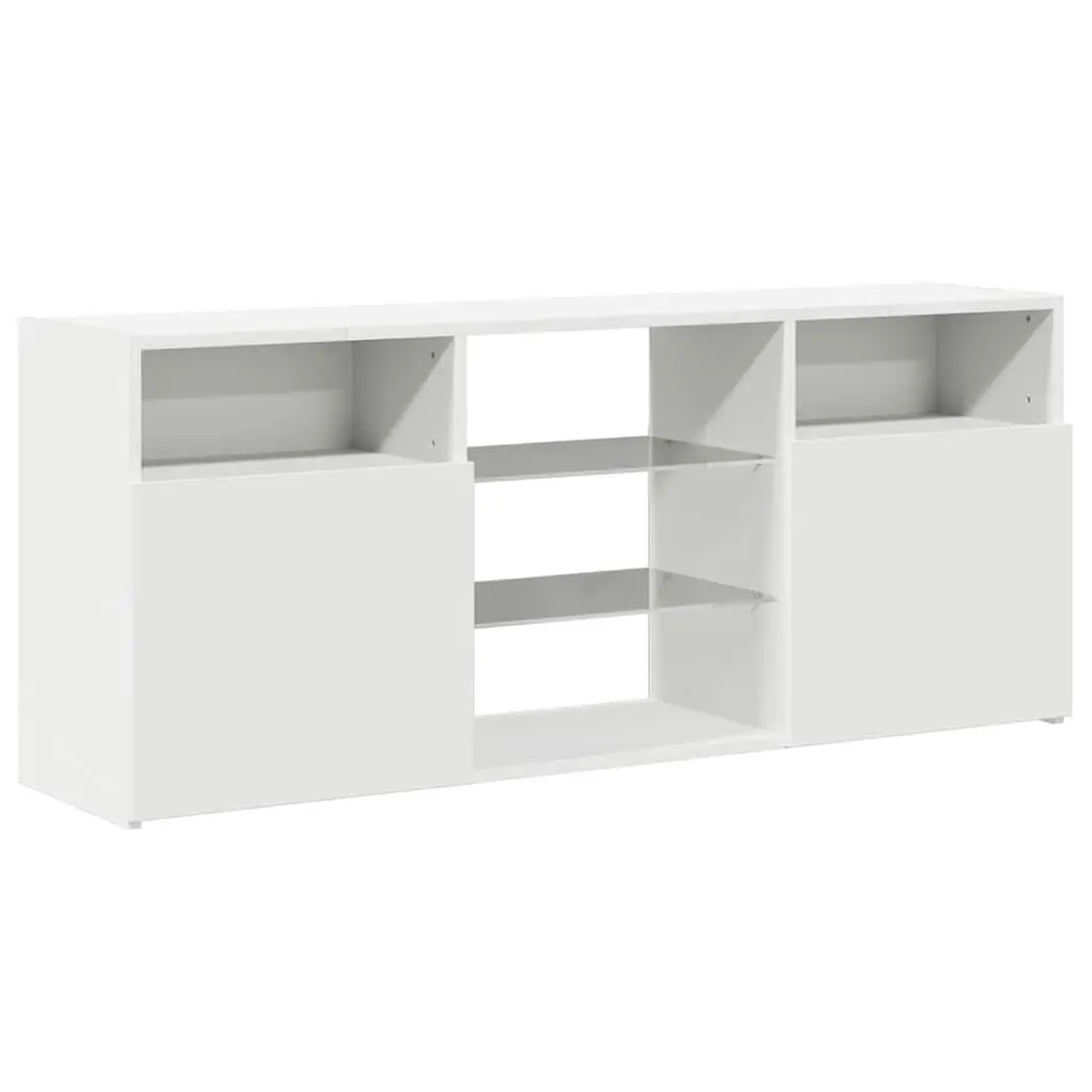 TV Cabinet LED Lights White 120x30x50cm Media Storage Unit