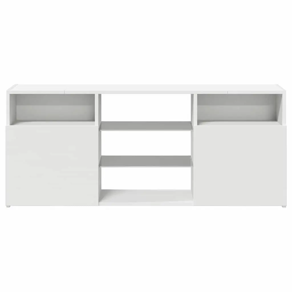 TV Cabinet LED Lights White 120x30x50cm Media Storage Unit