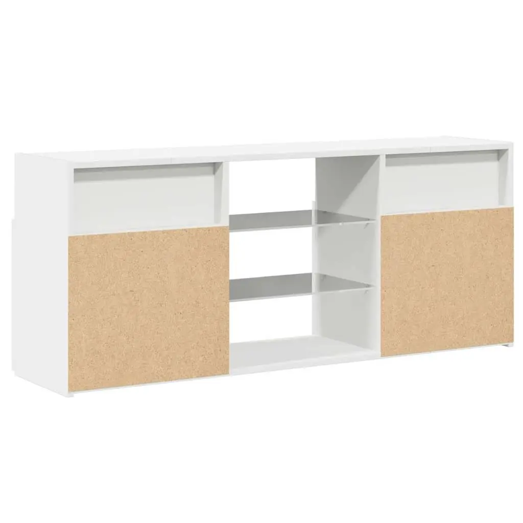 TV Cabinet LED Lights White 120x30x50cm Media Storage Unit