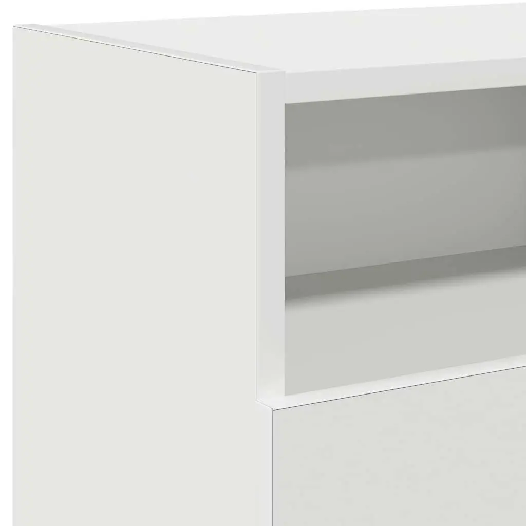 TV Cabinet LED Lights White 120x30x50cm Media Storage Unit