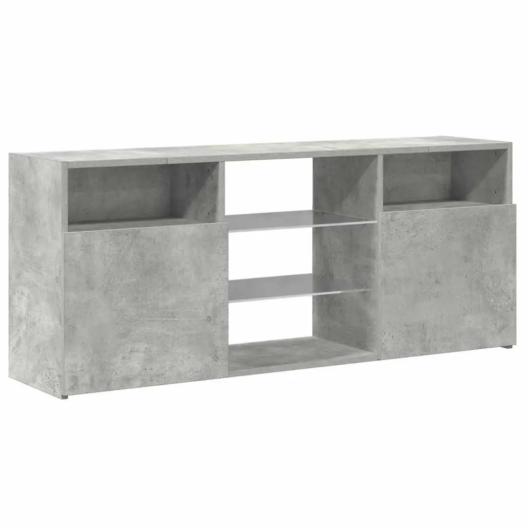 TV Cabinet Grey Media Storage Unit with RGB LED Lights 120x30x50cm