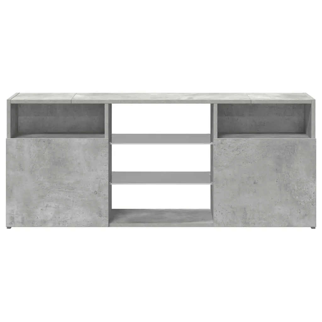 TV Cabinet Grey Media Storage Unit with RGB LED Lights 120x30x50cm