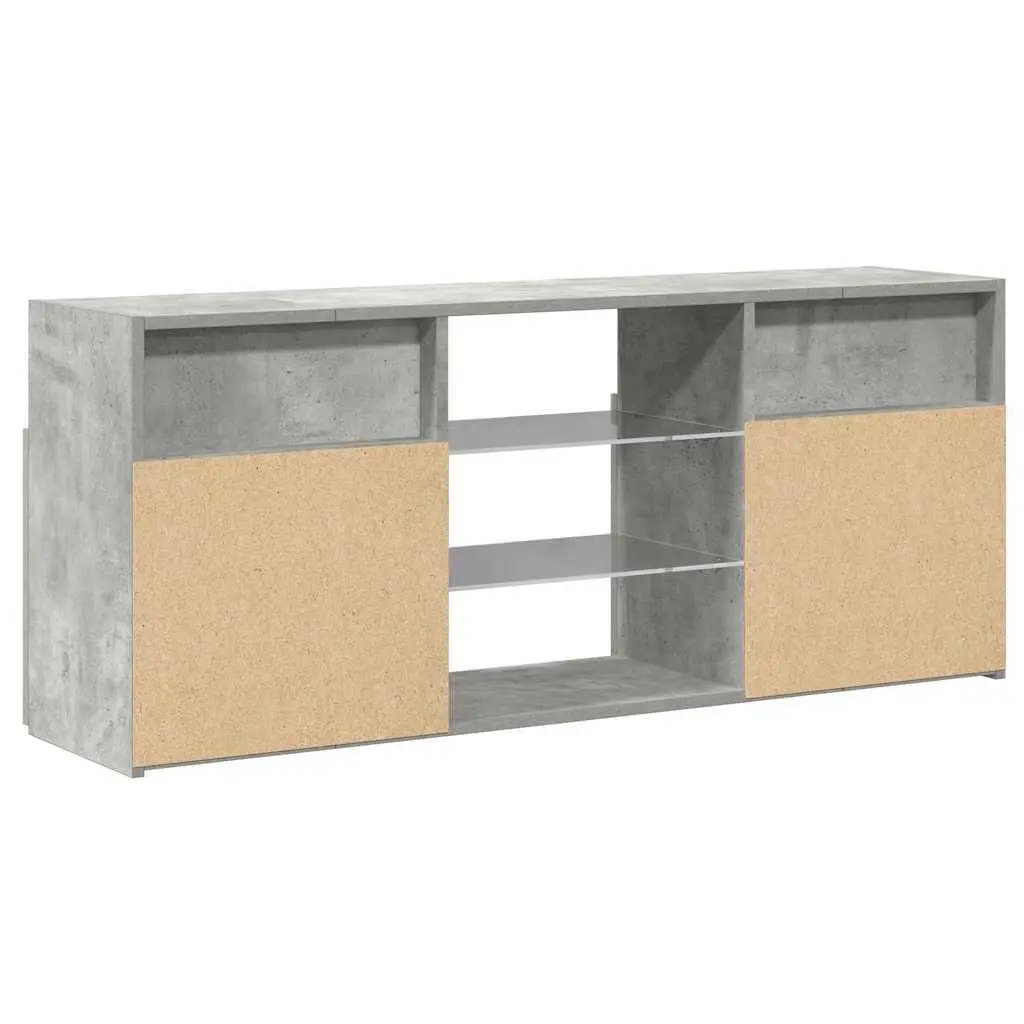 TV Cabinet Grey Media Storage Unit with RGB LED Lights 120x30x50cm