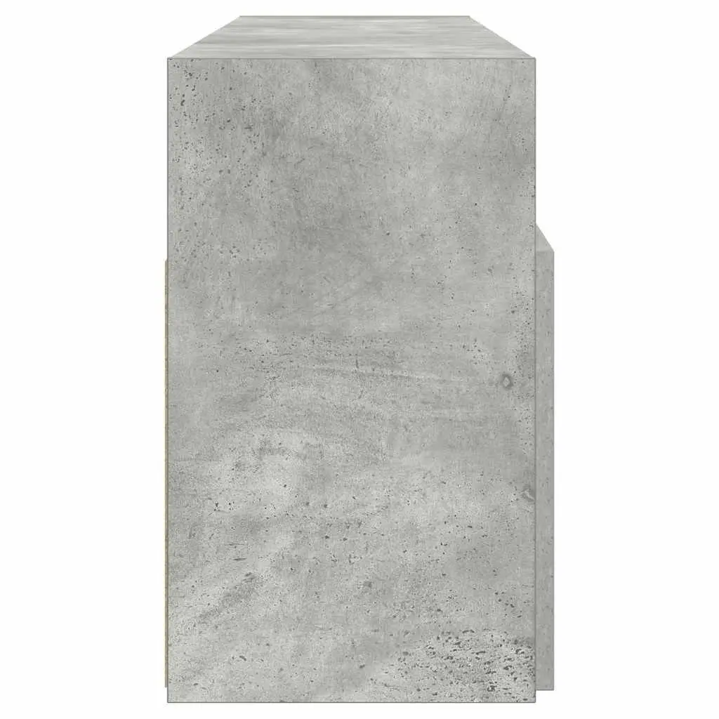 TV Cabinet Grey Media Storage Unit with RGB LED Lights 120x30x50cm
