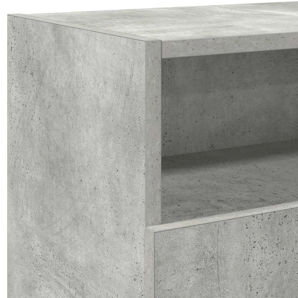 TV Cabinet Grey Media Storage Unit with RGB LED Lights 120x30x50cm