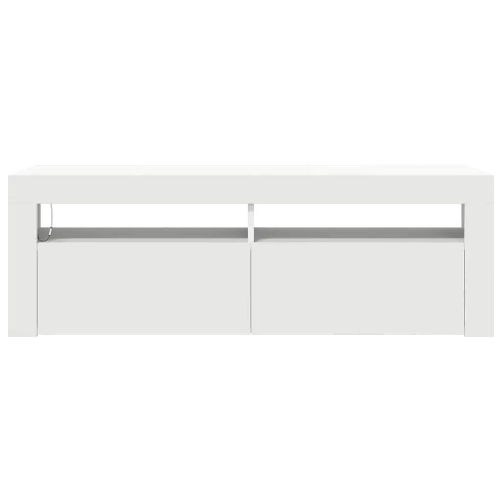 TV Cabinet Modern White 120x35x40cm Storage Unit with RGB LED Lights