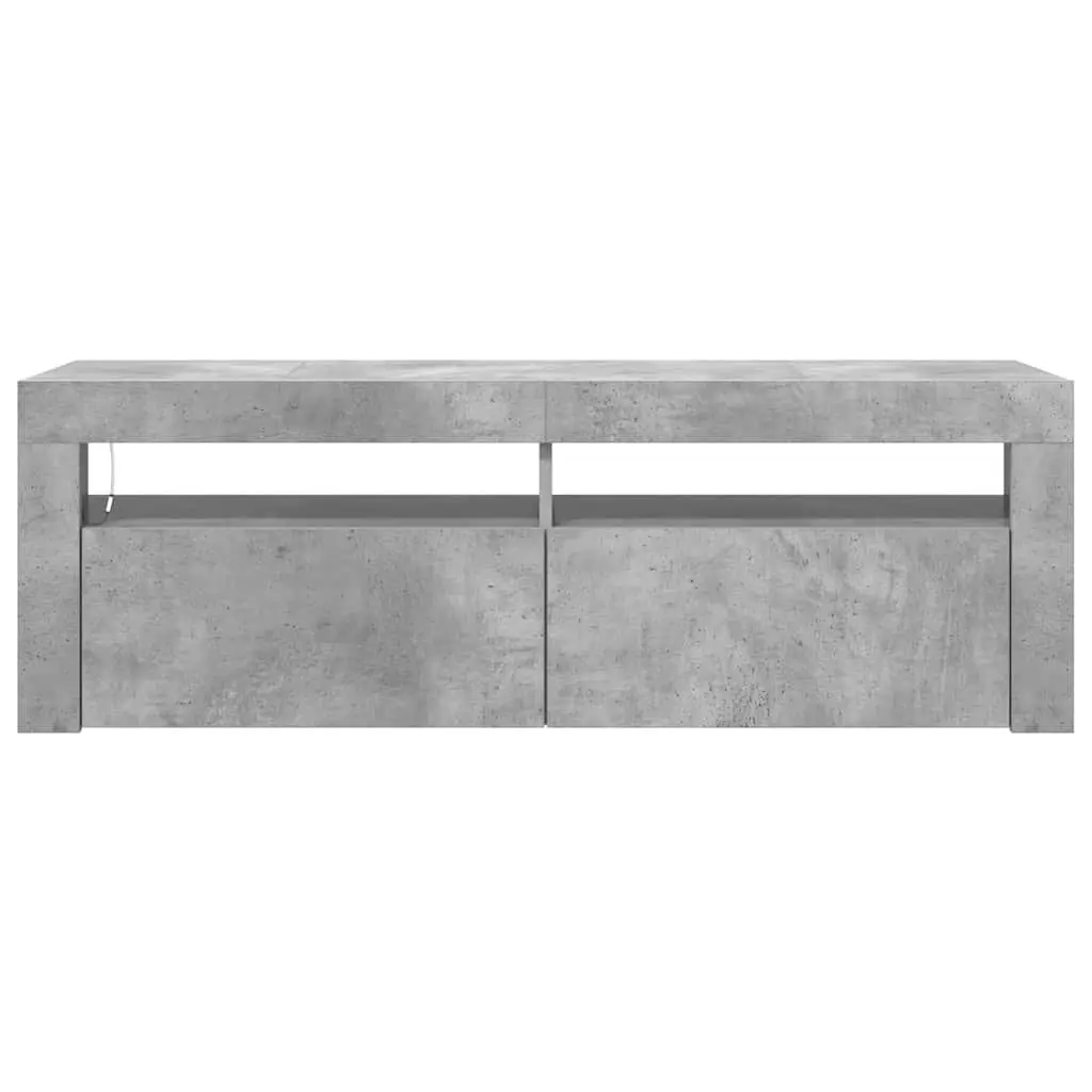 TV Cabinet with RGB LED Lights Grey Media Storage Unit Modern Design 120x35x40cm